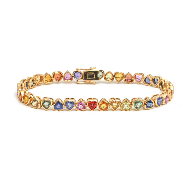 JPBRC-1217/10341 Rainbow Sapphire Bracelet | 18K