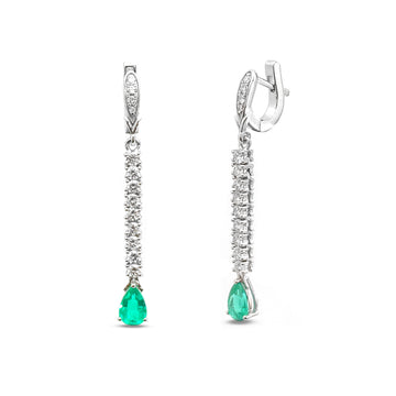 JPERG-3621/9915 Emerald Diamond Earring | 18K