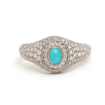 JPRG-4288/10498 Turquoise Diamond Ring | 14K