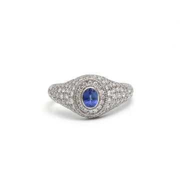 JPRG-4290/10500 Blue Sapphire Diamond Ring | 14K