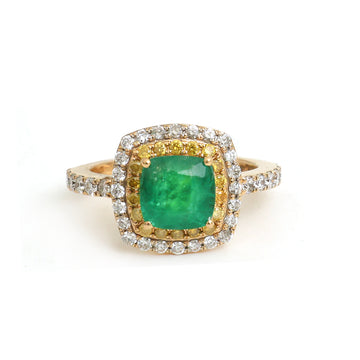 JPRG-4281/10482 Emerald Yellow Diamond Diamond Ring | 18K