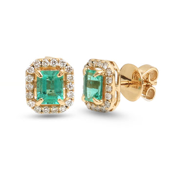 JPERG-3881/10729 Emerald Diamond Earring | 18K