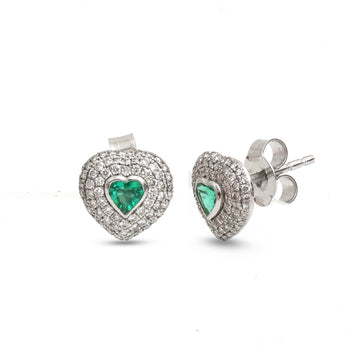 JPERG-3885/10754 Emerald Diamond Earring | 18K