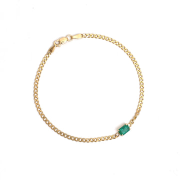 JPBRC-1000/7255 Emerald Octagon Thin Chain Bracelet | 18K