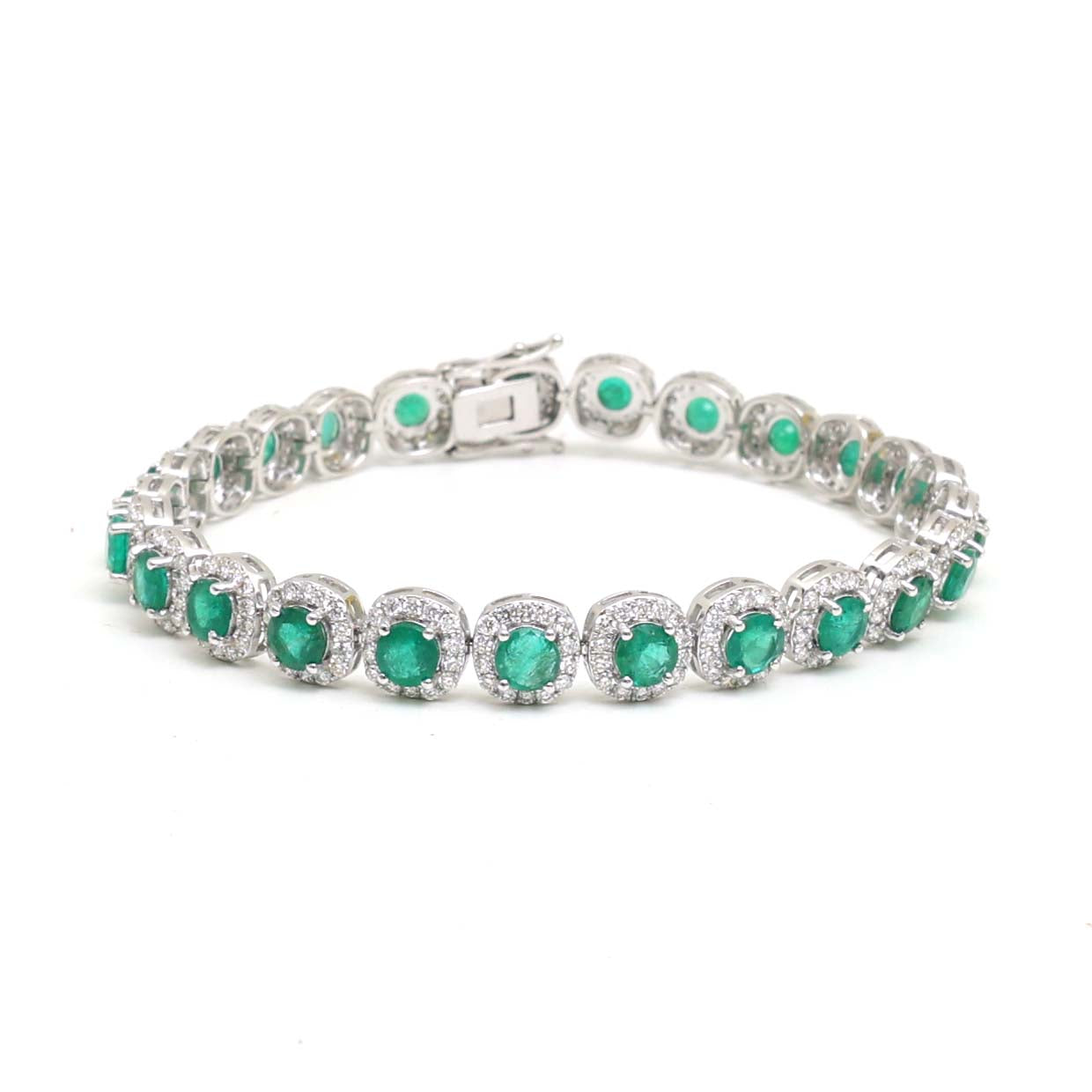 JPBRC-1045/8022 Emerald Round Diamond Bracelet | 18K