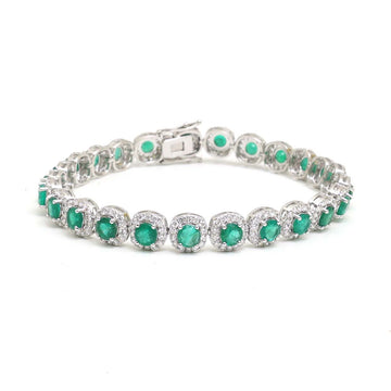 JPBRC-1045/8022 Emerald Round Diamond Bracelet | 18K