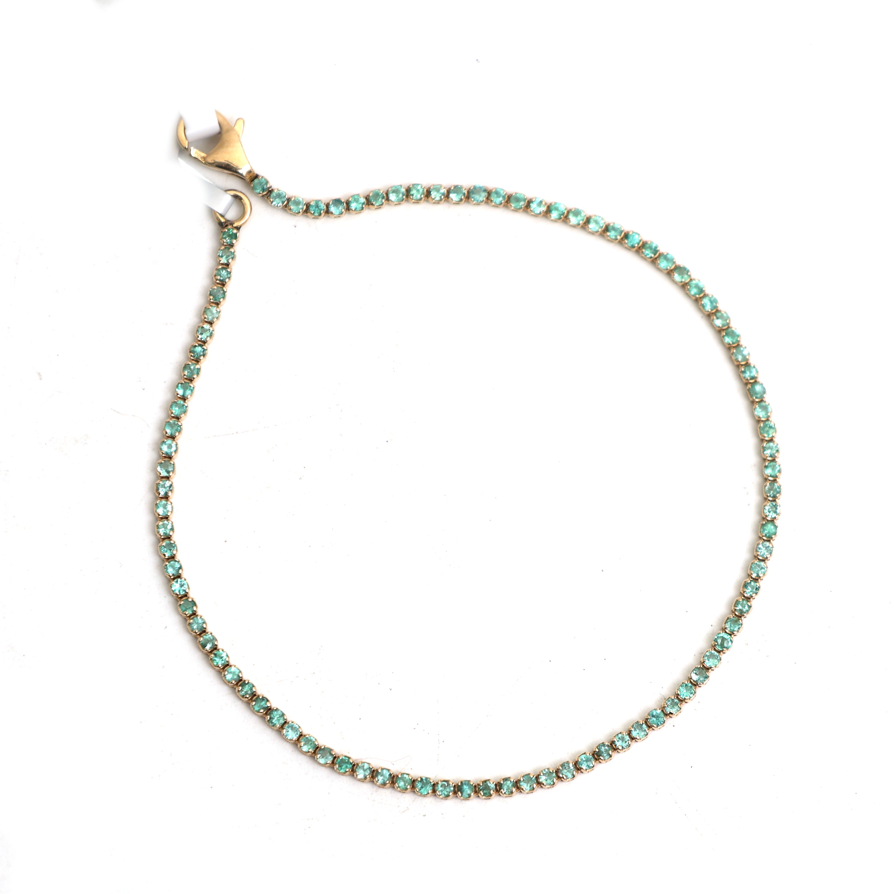 JPBRC-1075/8510 Emerald Round Thin Bracelet | 14K
