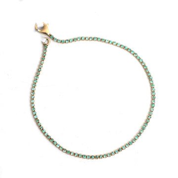 JPBRC-1075/8510 Emerald Round Thin Bracelet | 14K