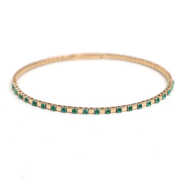 JPBRC-1084/8529 Emerald Round Bangle Bracelet | 18K