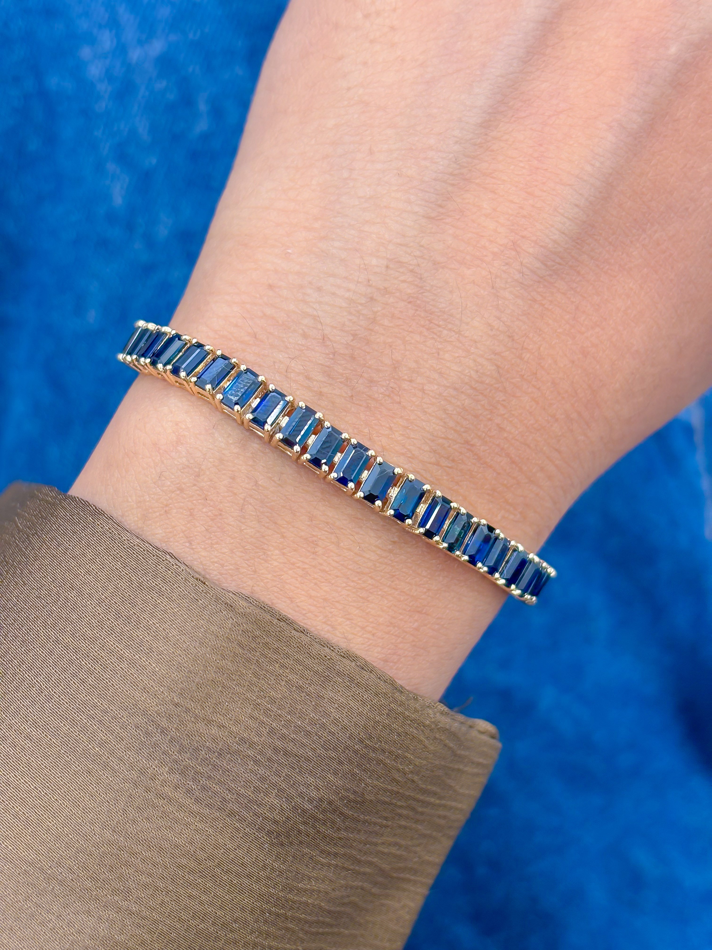 JPBRC-1085/8559 Blue Sapphire Oval Bracelet | 14K