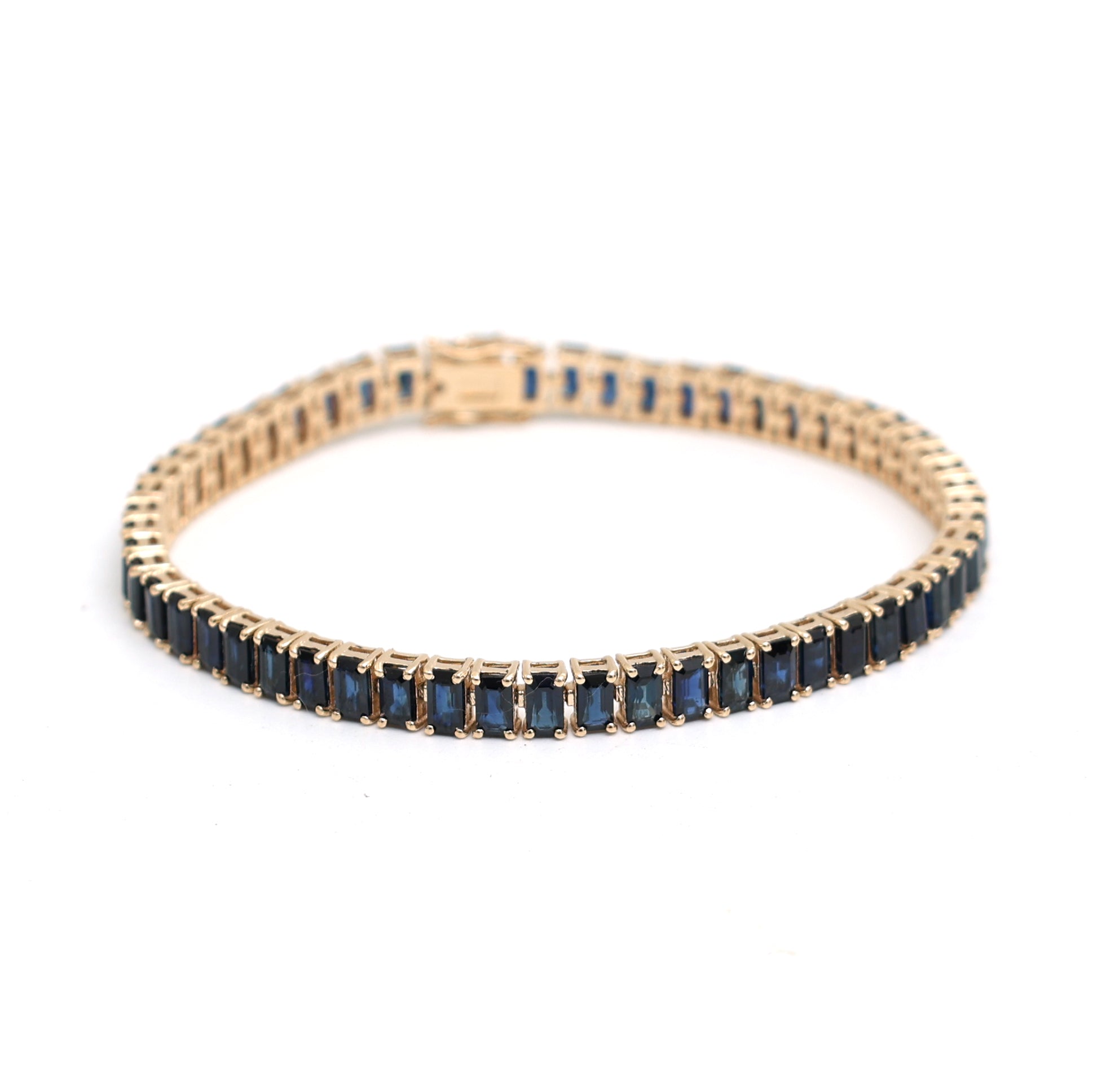 JPBRC-1085/8559 Blue Sapphire Oval Bracelet | 14K
