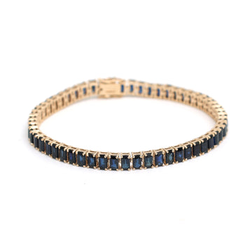 JPBRC-1085/8559 Blue Sapphire Oval Bracelet | 14K