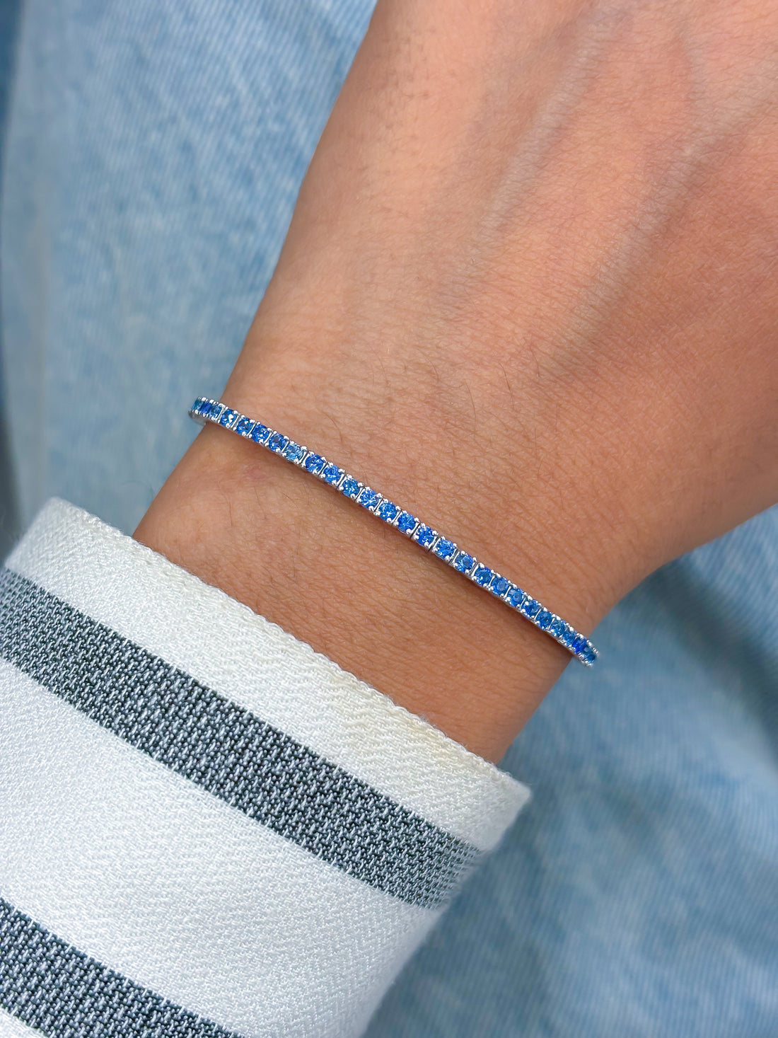 JPBRC-1089/8626 Blue Sapphire Round Bracelet | 14K