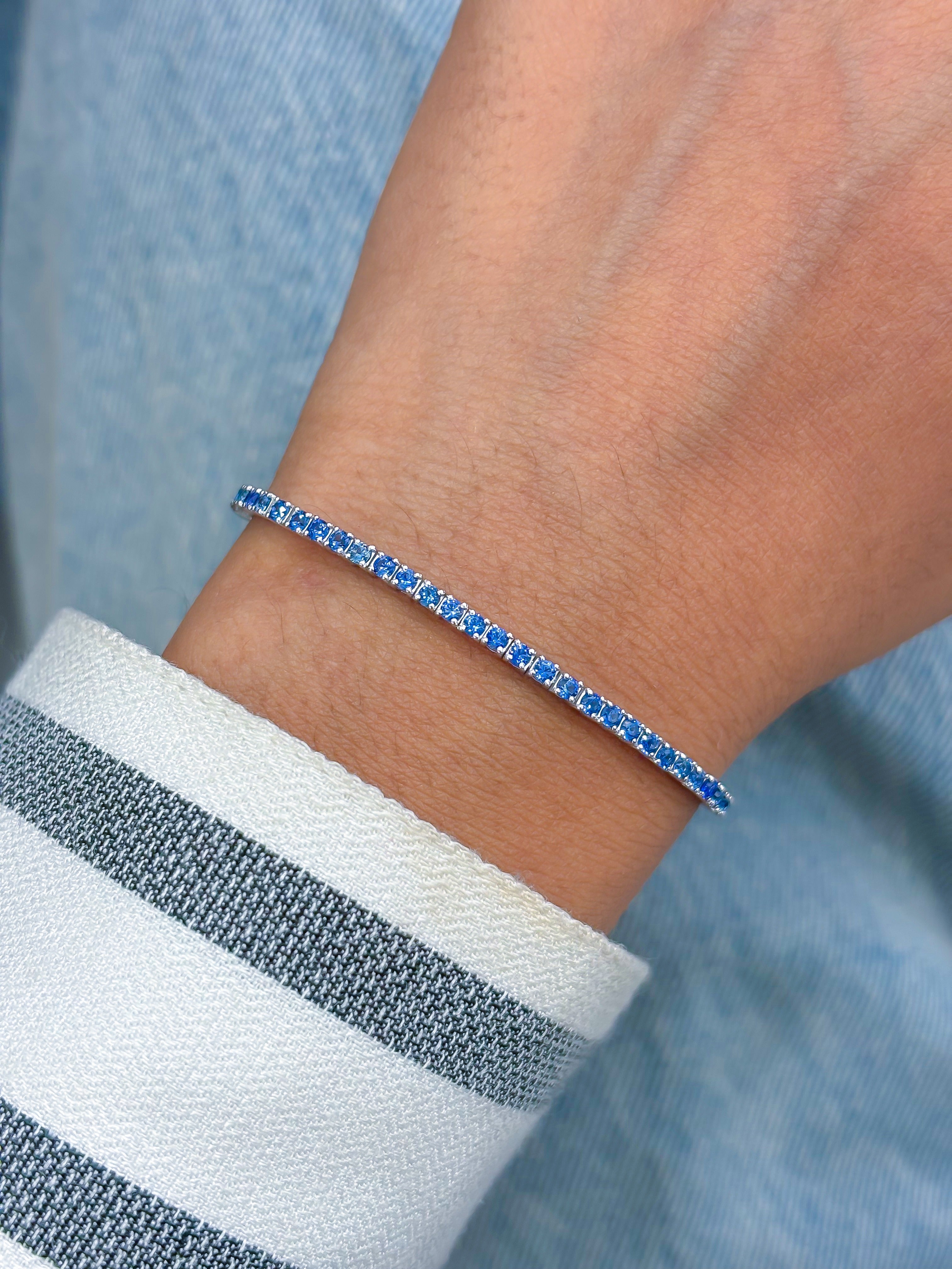 JPBRC-1089/8626 Blue Sapphire Round Bracelet | 14K
