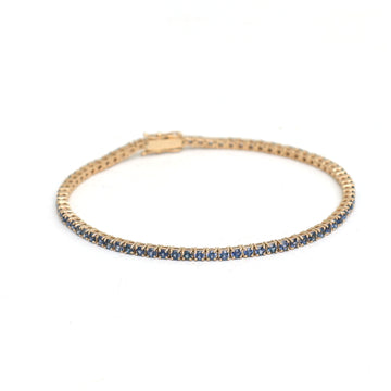 JPBRC-1091/8628 Blue Sapphire Round 2Mm Bracelet | 14K