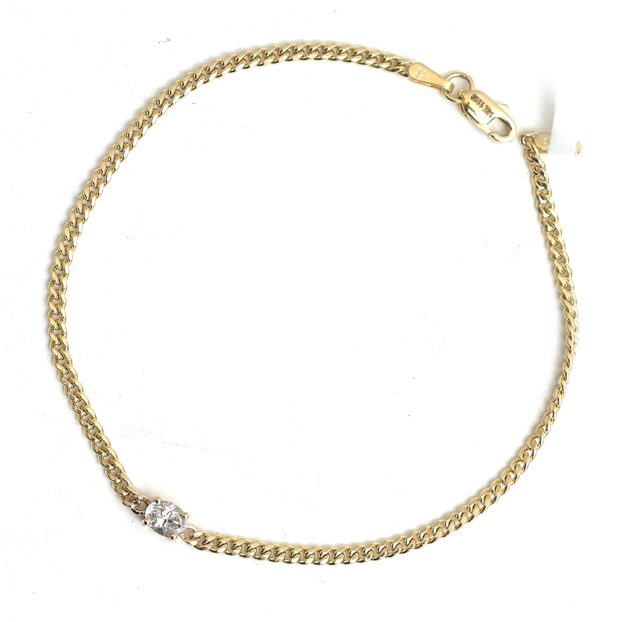 JPBRC-1109/8666 Diamond Oval Chain Bracelet | 14K