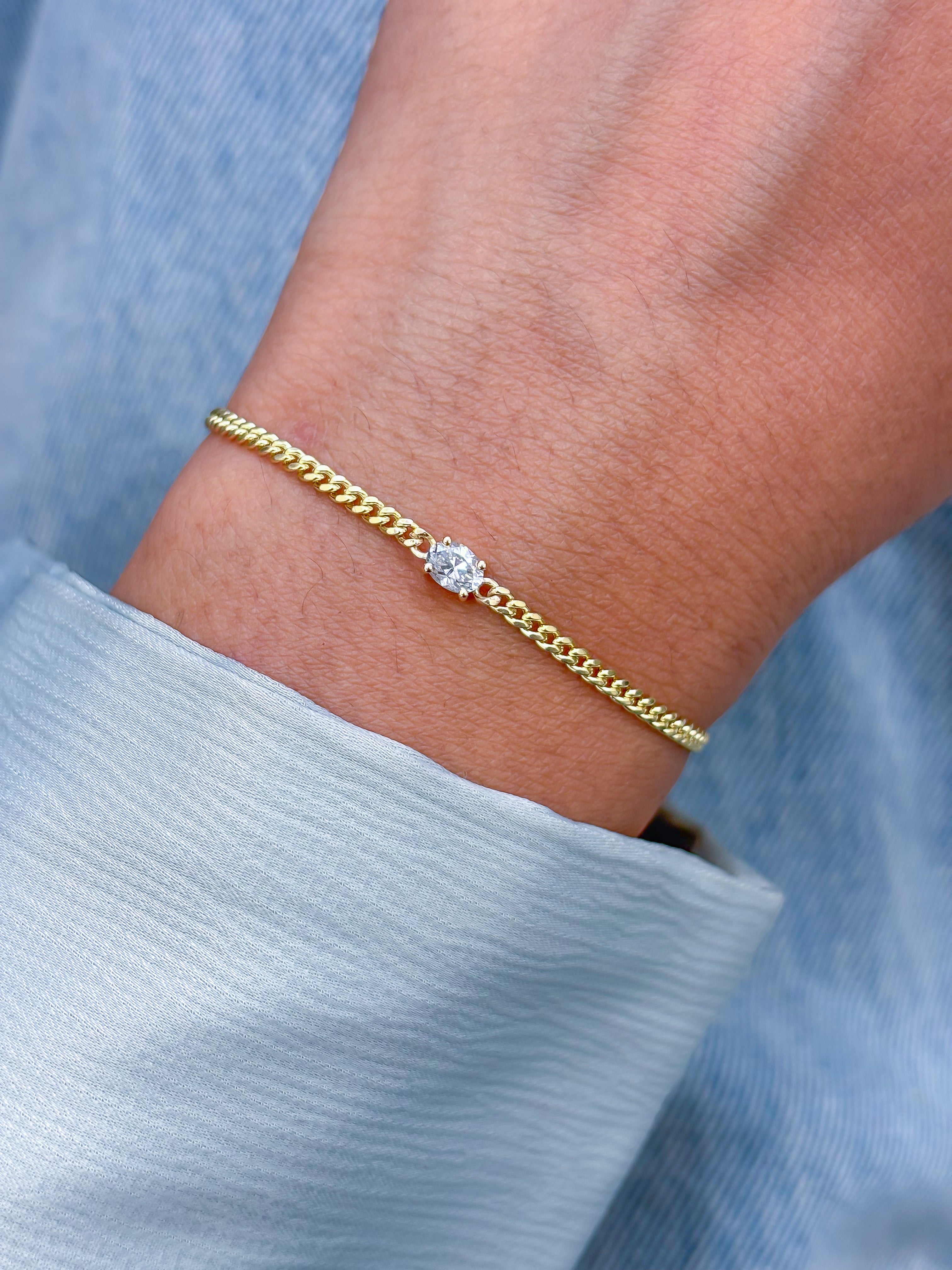 JPBRC-1110/8667 Diamond Oval Chain Bracelet | 14K