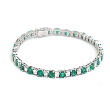 JPBRC-1122/8679 Emerald Diamond Bracelet | 18K