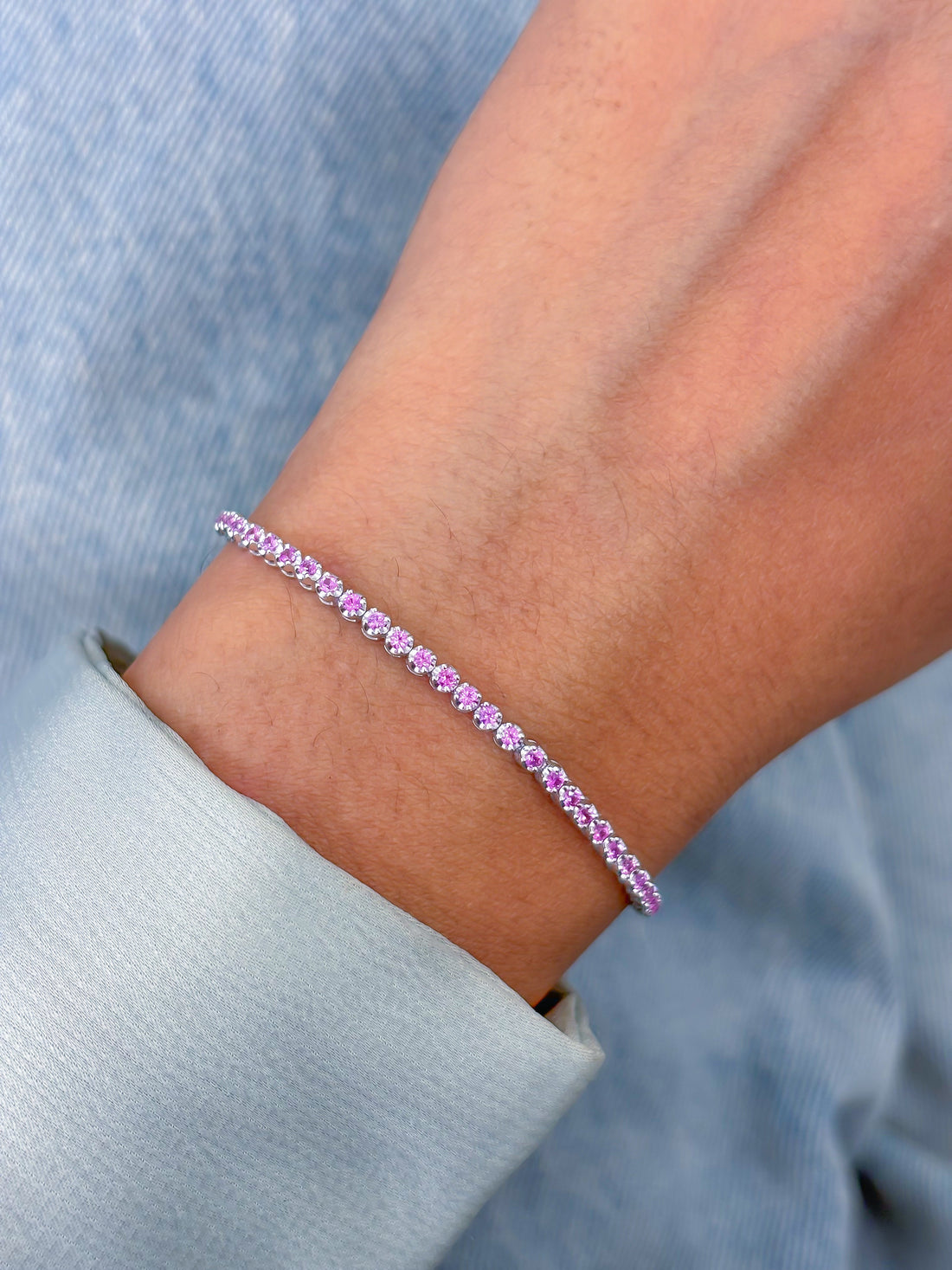 JPBRC-1125/8693 Diamond Pink Sapphire Bracelet | 14K