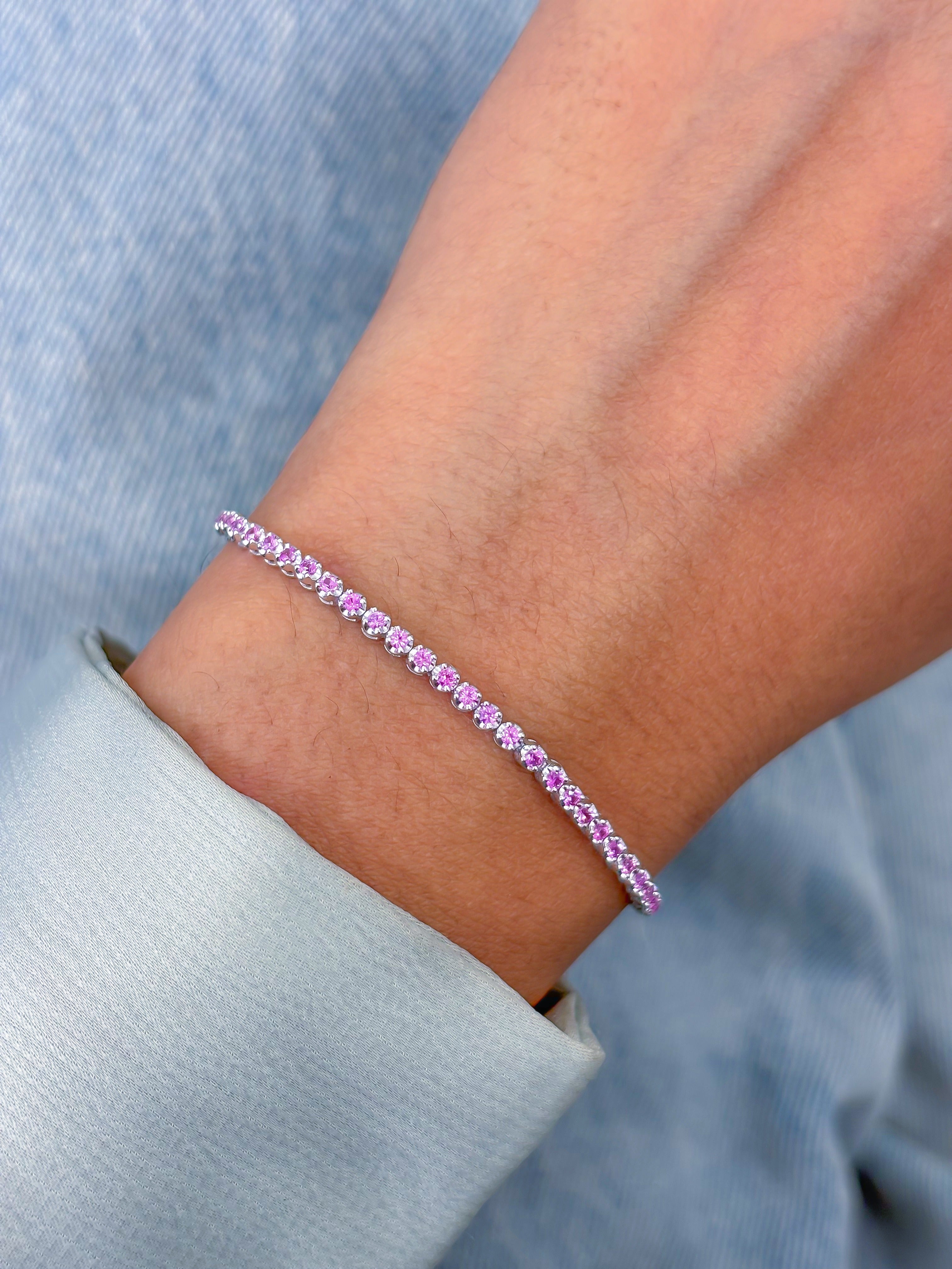 JPBRC-1125/8693 Diamond Pink Sapphire Bracelet | 14K
