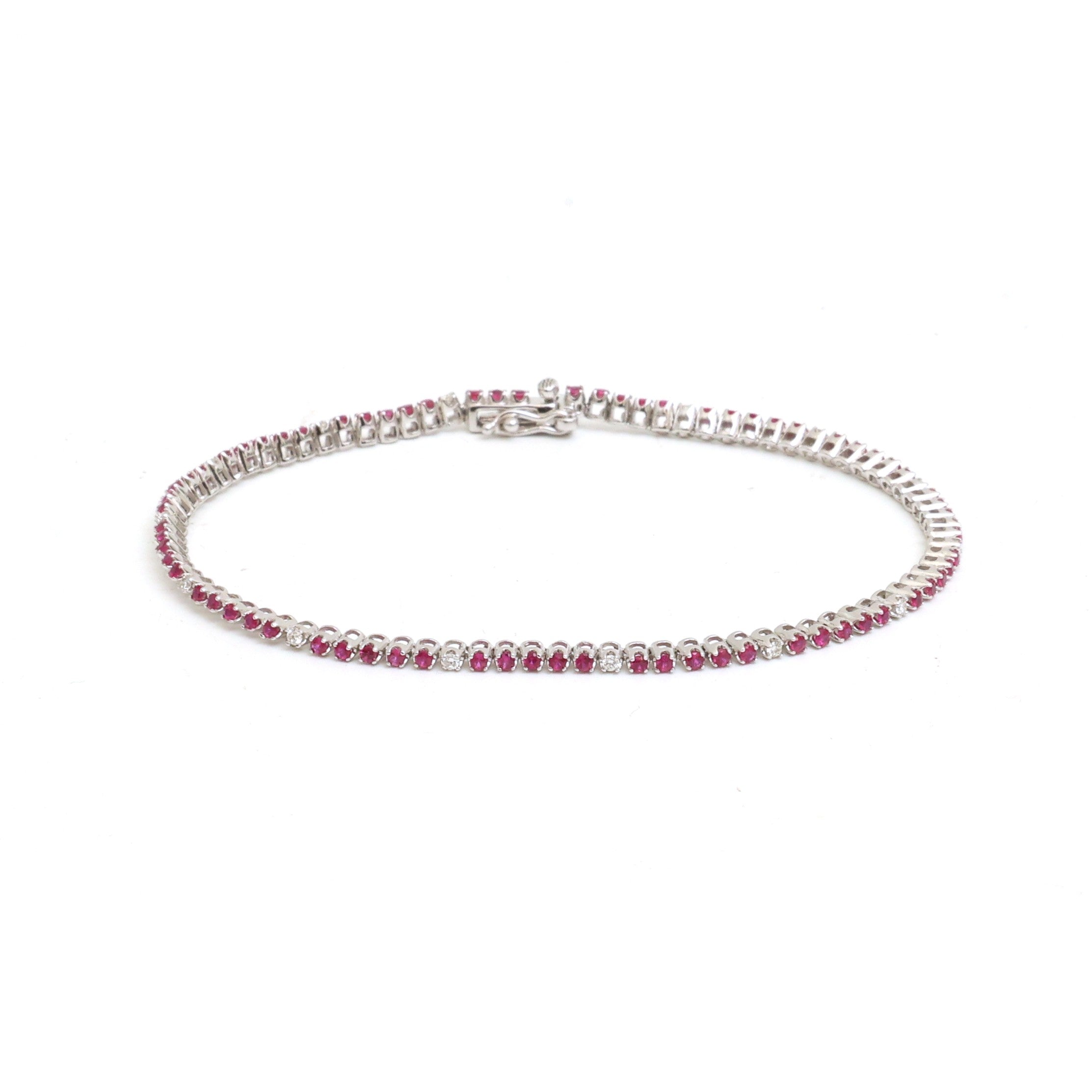 JPBRC-1125/8693 Diamond Pink Sapphire Bracelet | 14K