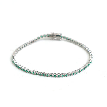 JPBRC-1131/8747 Emerald Round Thin Bracelet | 14K