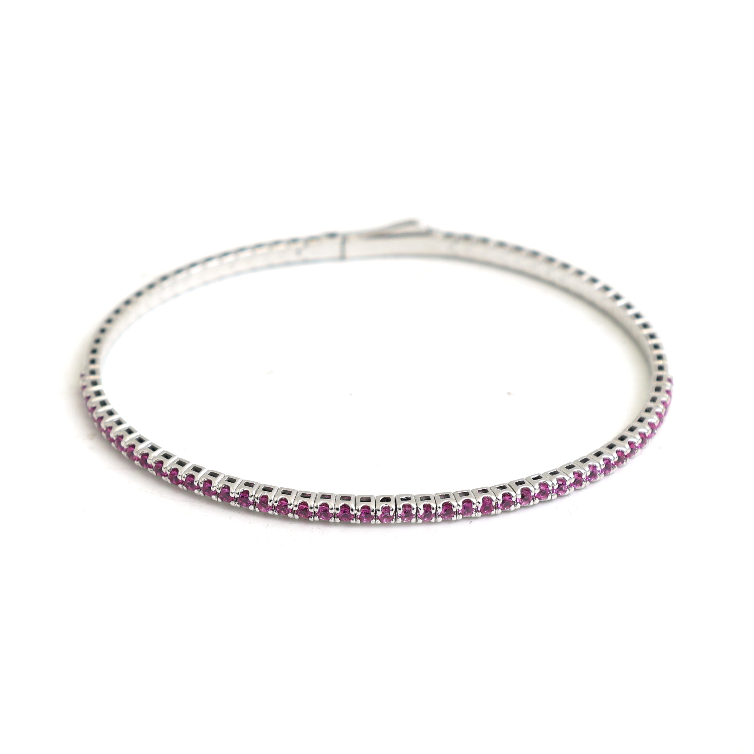 JPBRC-1133/8749 Pink Sapphire Round Bangle Bracelet | 18K