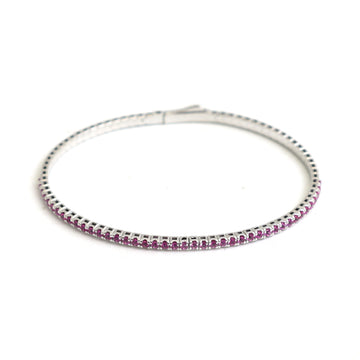 JPBRC-1133/8749 Pink Sapphire Round Bangle Bracelet | 18K