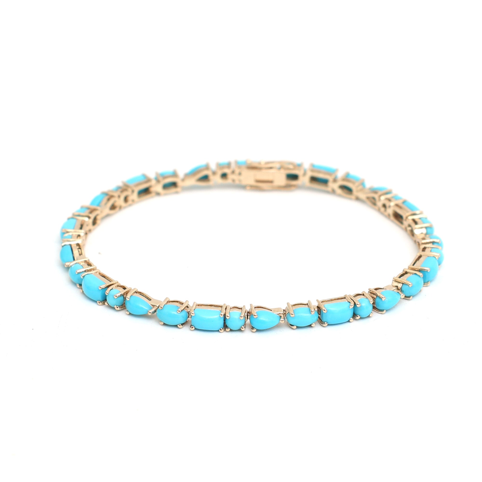JPBRC-1138/8855 Turquoise Mix Shape Bracelet | 14K