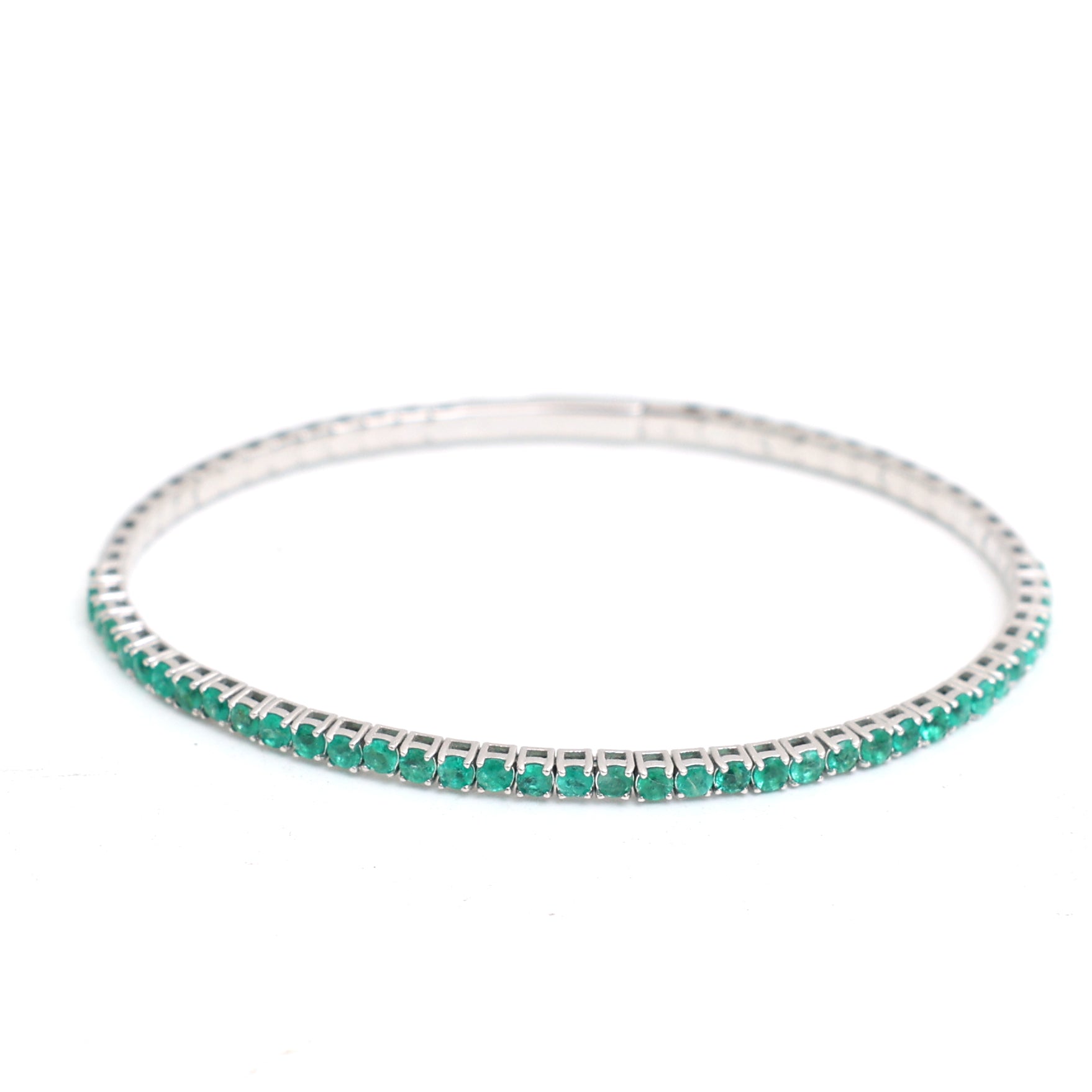 JPBRC-1140/8857 Emerald Round Bangle Bracelet | 18K