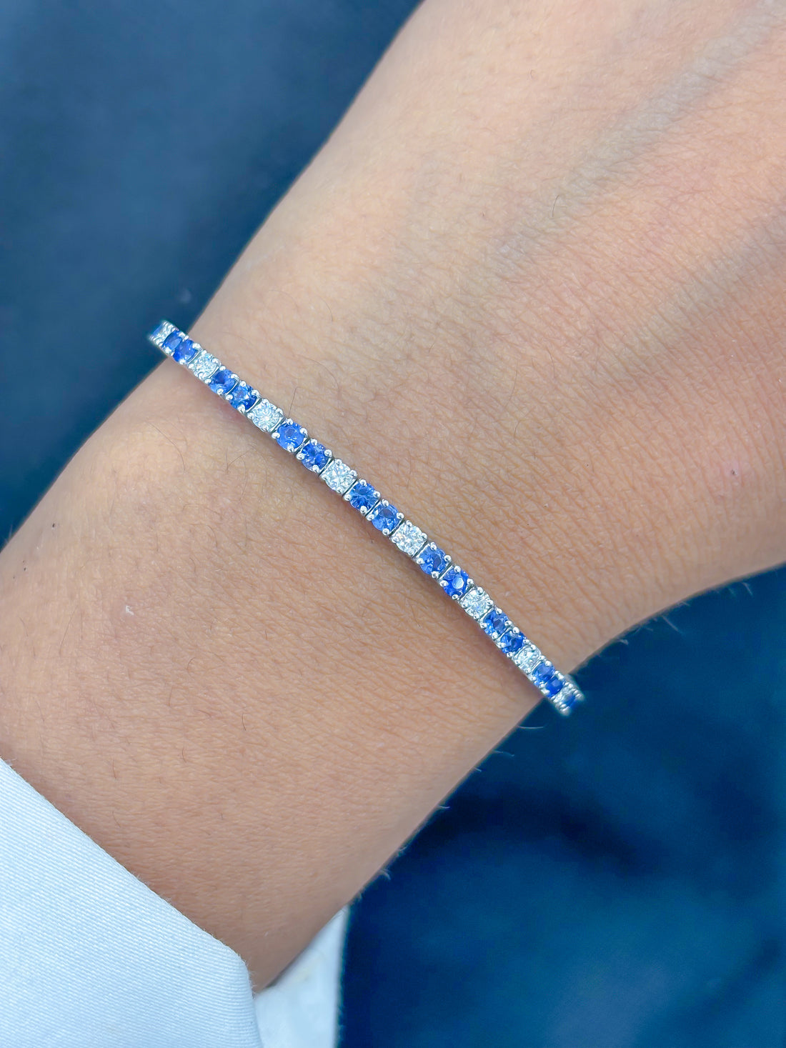 JPBRC-1145/8884 Blue Sapphire,Diamond Alternate Bracelet | 14K