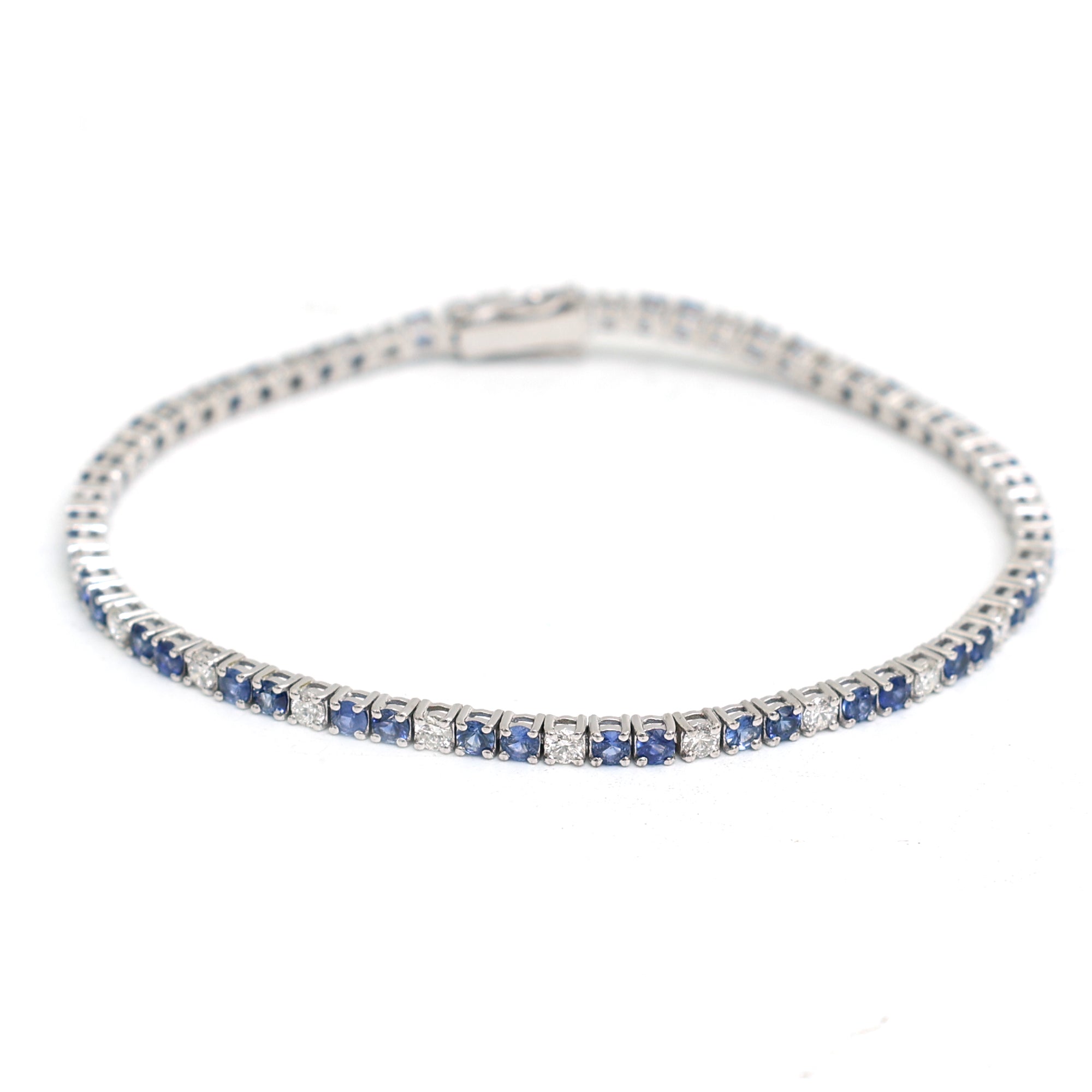 JPBRC-1145/8884 Blue Sapphire,Diamond Alternate Bracelet | 14K
