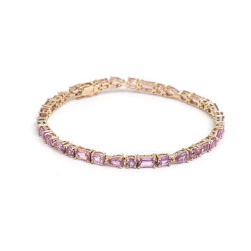 JPBRC-1157/8993 Pink Sapphire Mix Shape Bracelet | 14K