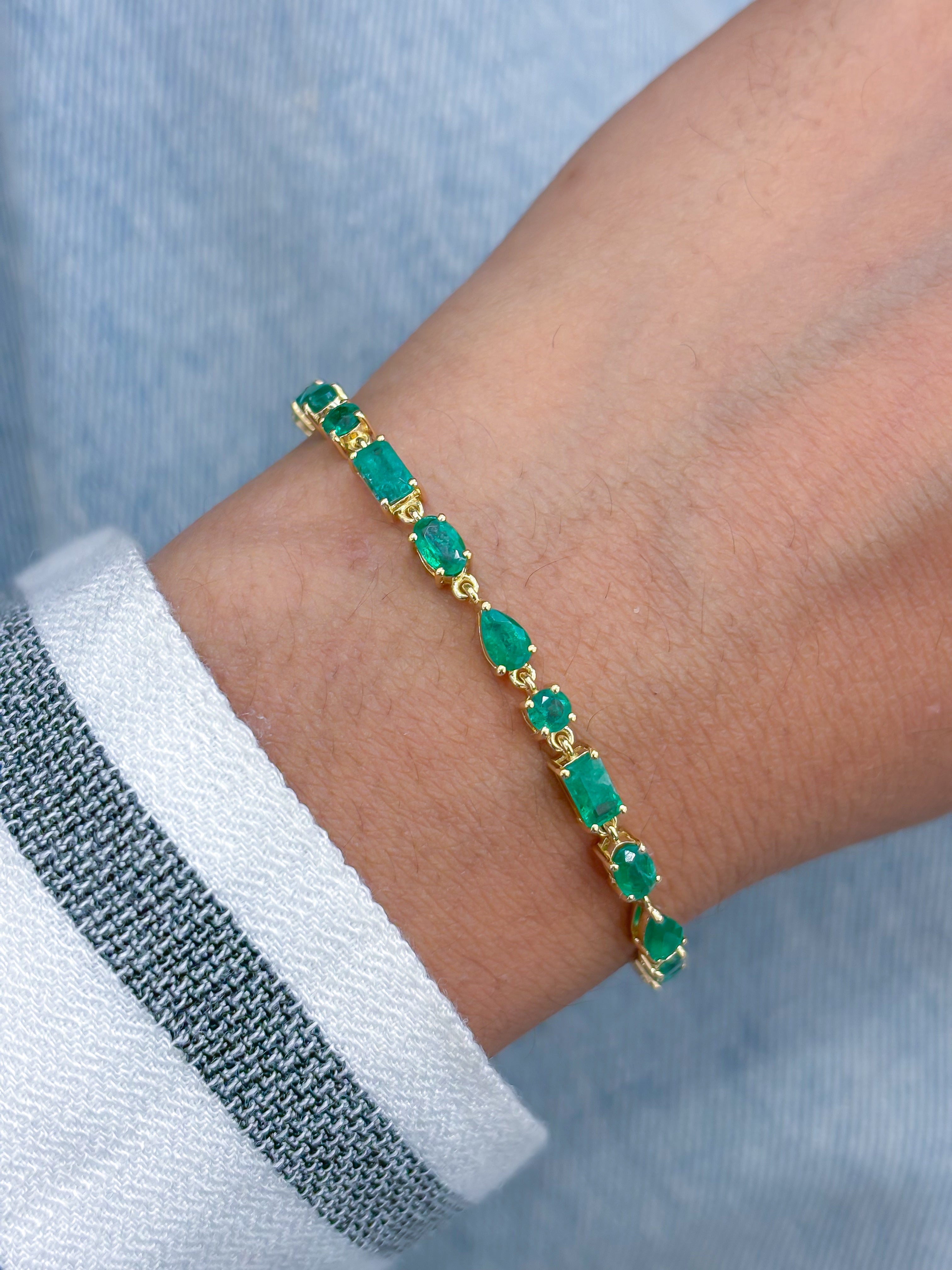 JPBRC-1162/9104 Emerald Bracelet | 18K