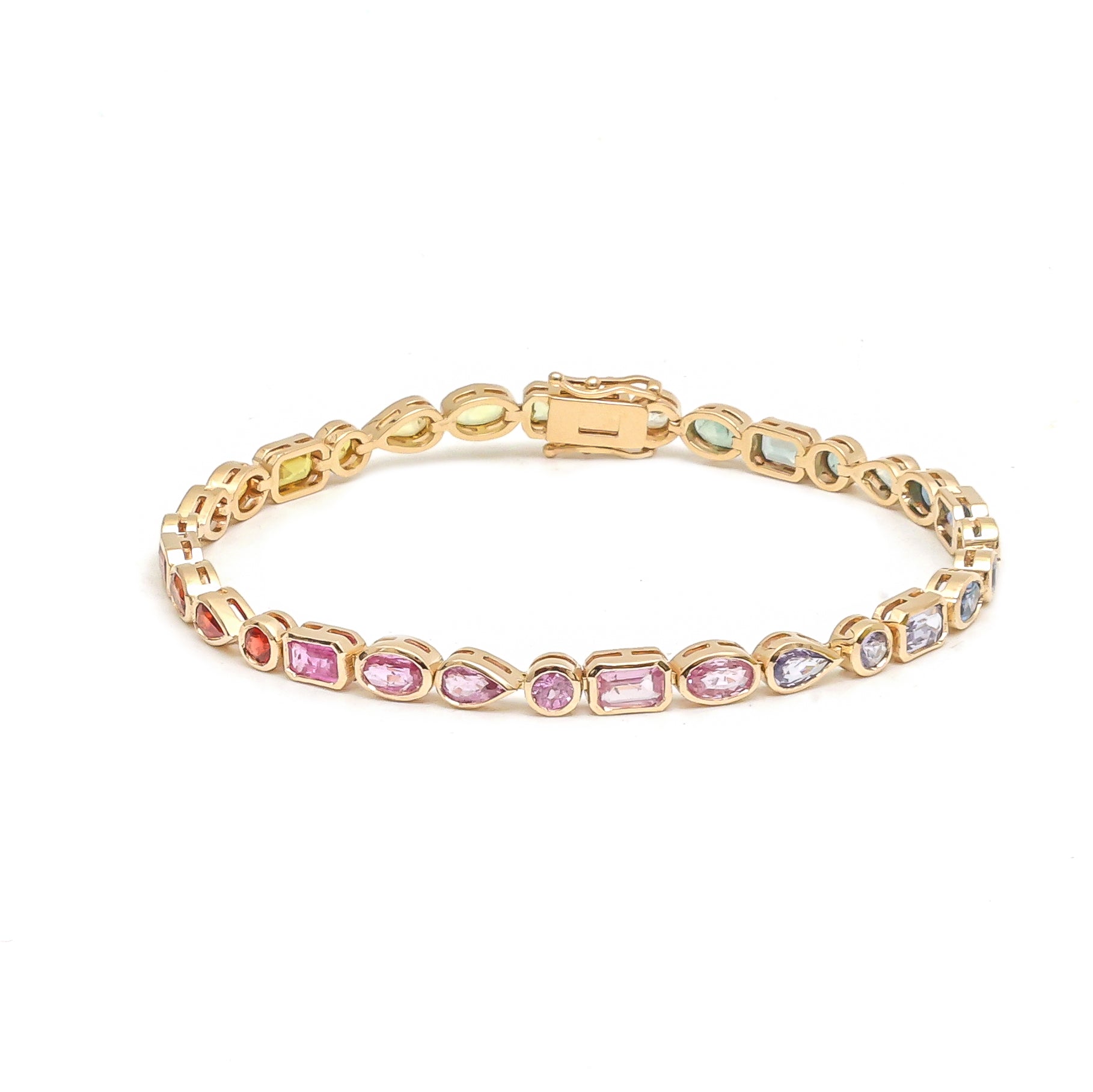 JPBRC-1164/9349 Rainbow Sapphire Bracelet | 14K