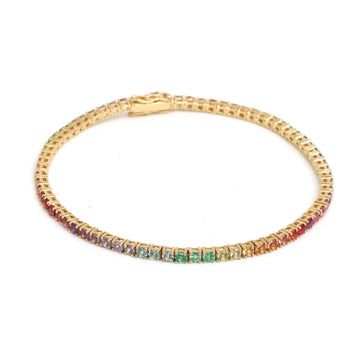 JPBRC-1170/9570 Rainbow Gemstone Bracelet | 18K