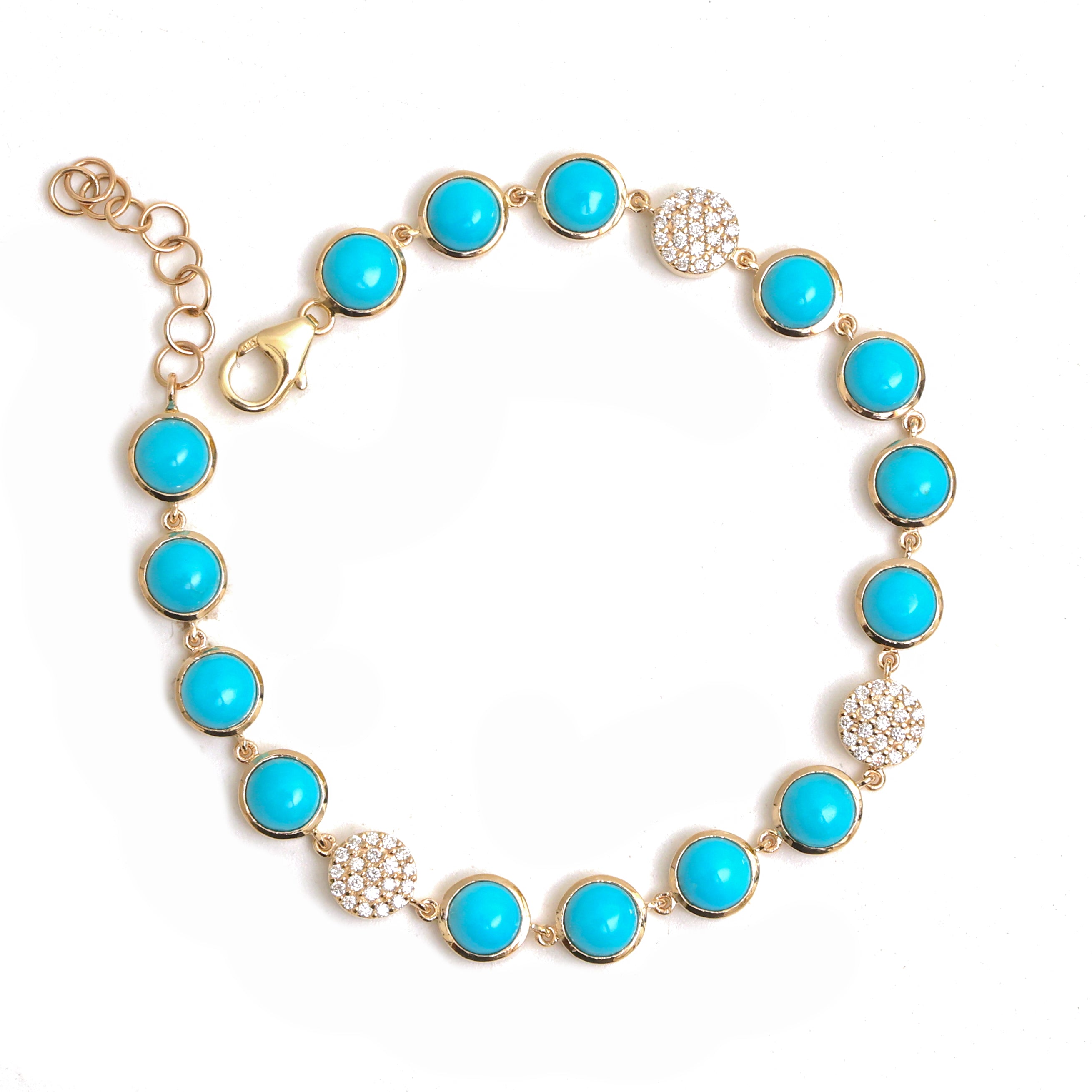 JPBRC-1171/9571 Turquoise Diamond Bracelet | 14K