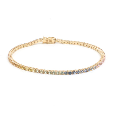 JPBRC-1178/9817 Rainbow Sapphire Bracelet | 14K