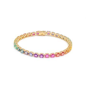 JPBRC-1185/9856 Rainbow Gemstone Oval 5X4 Bracelet | 14K