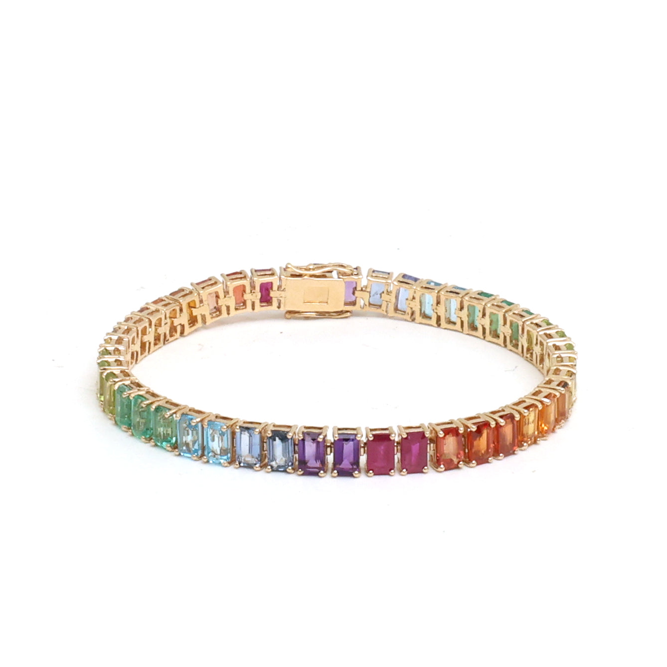 JPBRC-1187/9899 Rainbow Sapphire Bracelet | 18K
