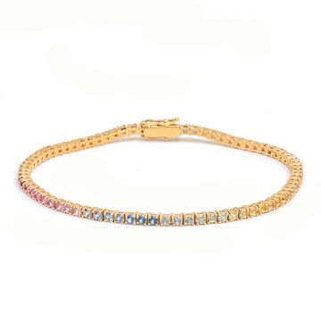 JPBRC-1188/9913 Rainbow Sapphire Bracelet | 18K