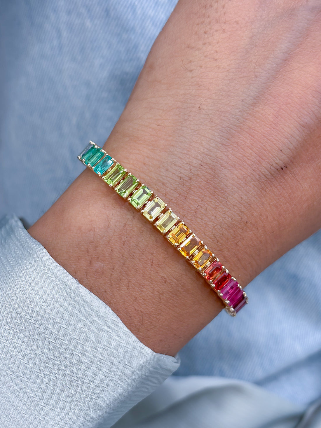 JPBRC-1189/9921 Rainbow Gemstone Bracelet | 18K