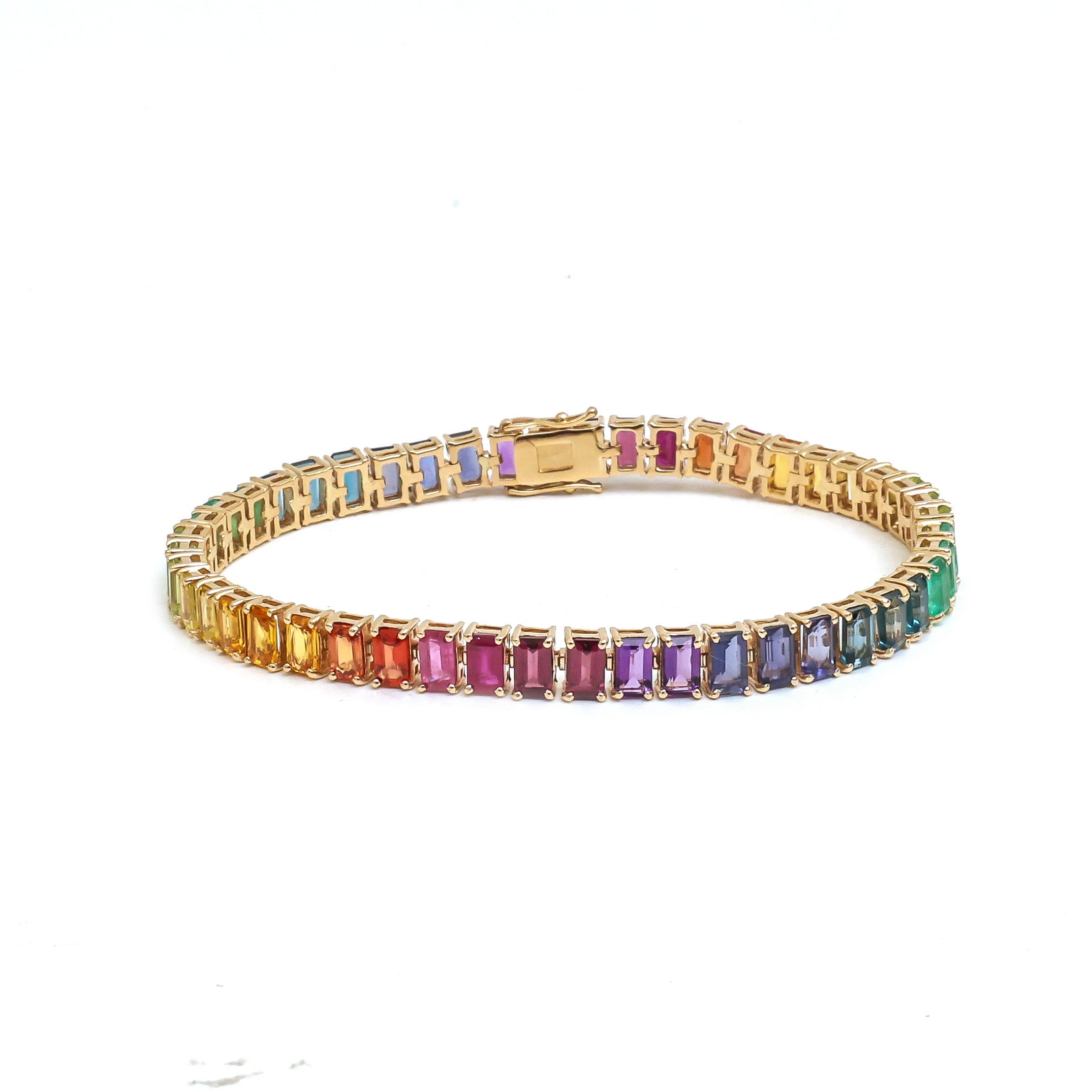 JPBRC-1189/9921 Rainbow Gemstone Bracelet | 18K