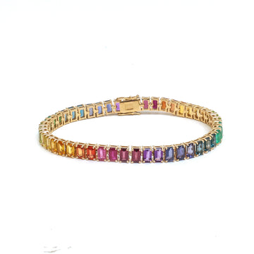 JPBRC-1189/9921 Rainbow Gemstone Bracelet | 18K