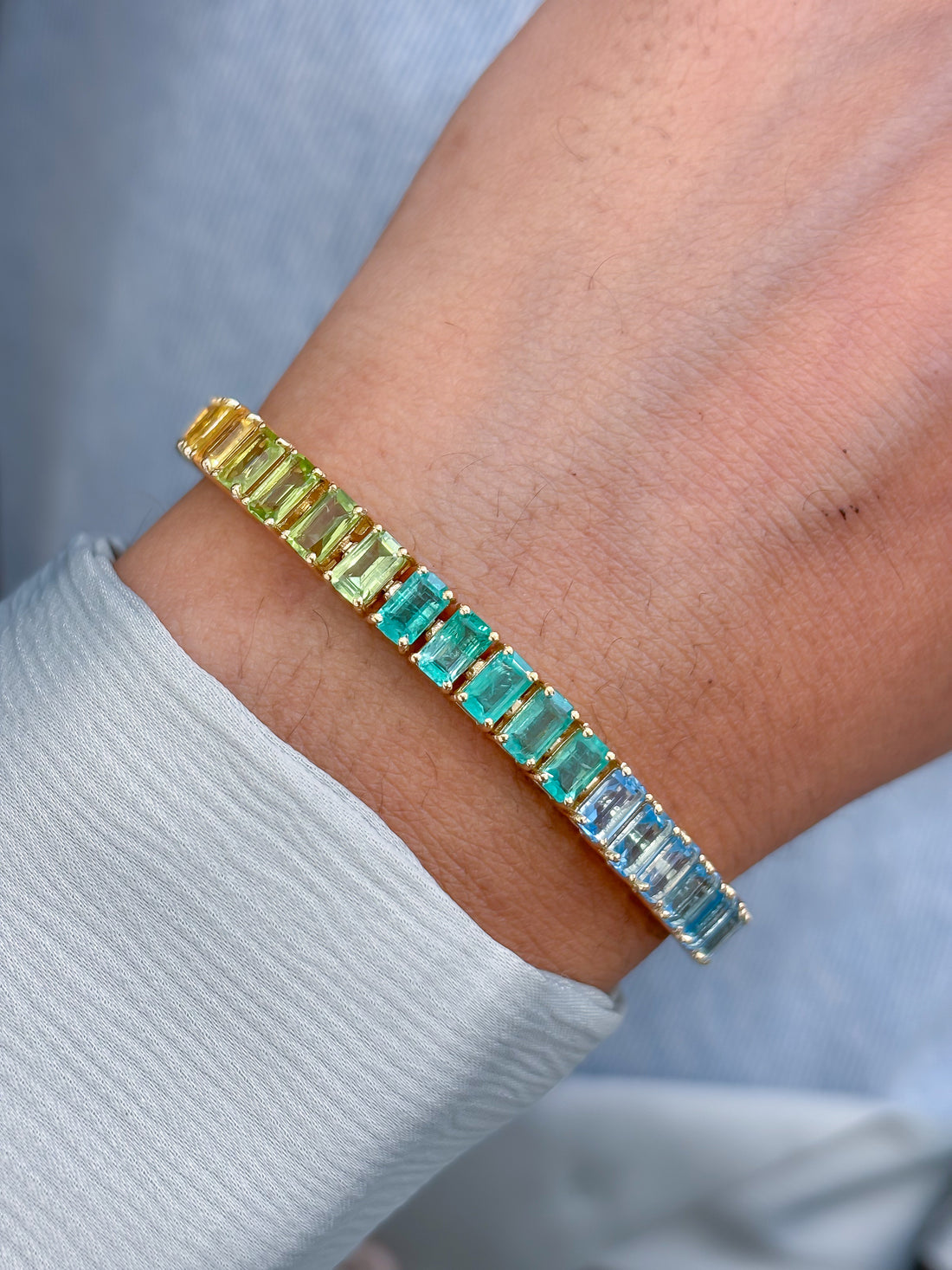 JPBRC-1190/9922 Rainbow Gemstone Bracelet | 14K