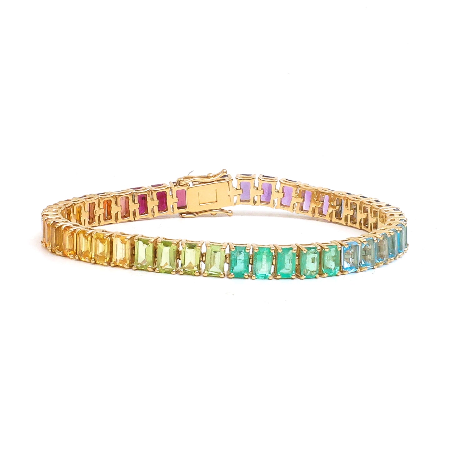 JPBRC-1190/9922 Rainbow Gemstone Bracelet | 14K