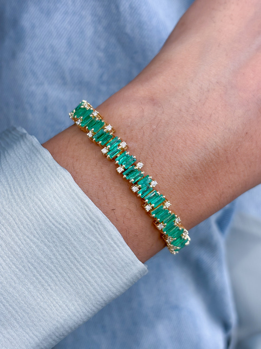 JPBRC-1192/9924 Emerald Diamond Bracelet | 18K