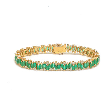 JPBRC-1192/9924 Emerald Diamond Bracelet | 18K