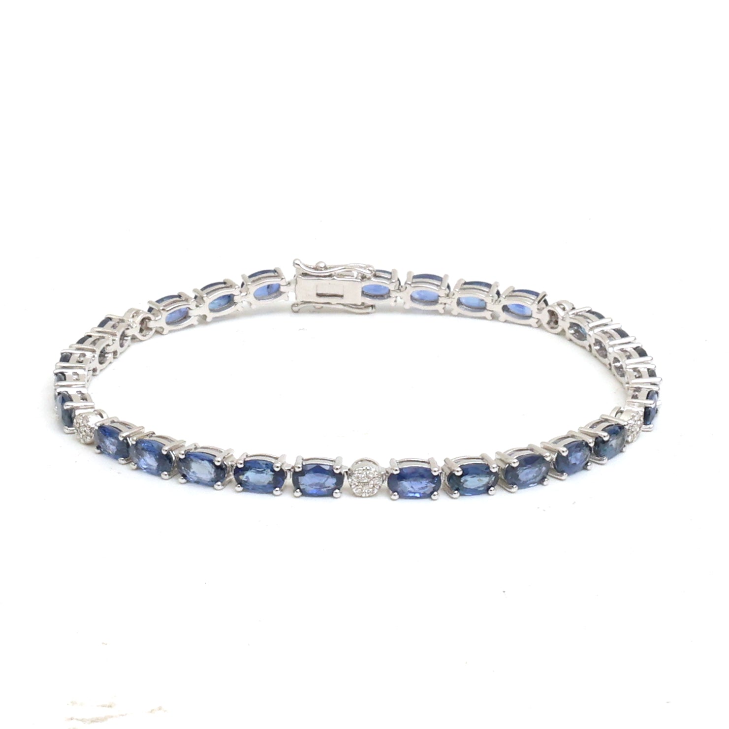 JPBRC-1193/9925 Blue Sapphire Diamond Bracelet | 14K