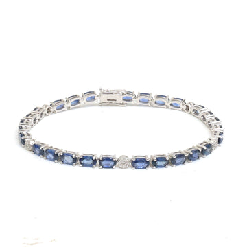 JPBRC-1193/9925 Blue Sapphire Diamond Bracelet | 14K